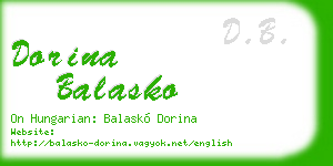 dorina balasko business card